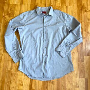 Alfani Fitted Performance long sleeve dress shirt 17 36-37 XL light gray